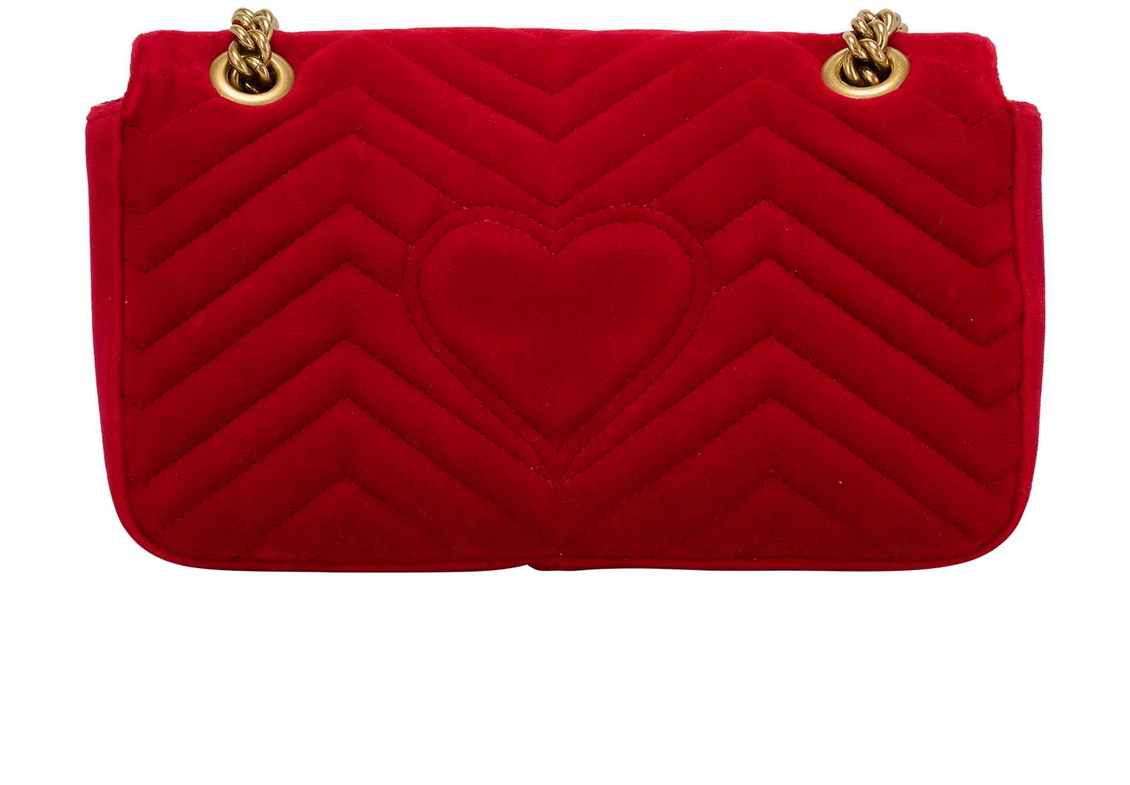 Medium GG Marmont, &pound;750, Handbags, Red, Velvet, Back view